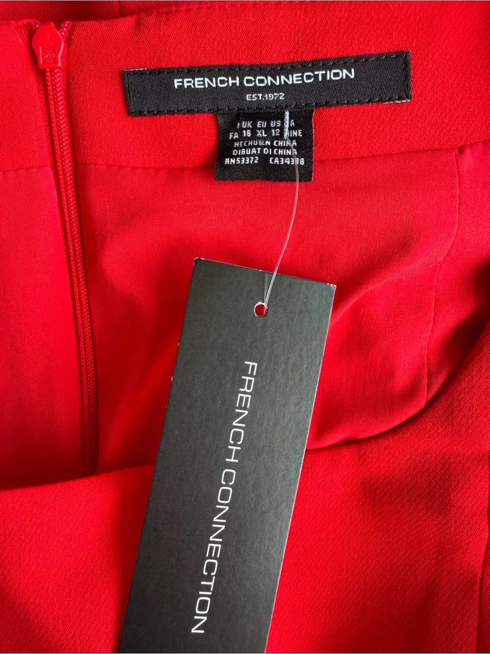 French Connection Azra Red Minidress 12 Cocktail Party Cap Sleeve Twill NWT